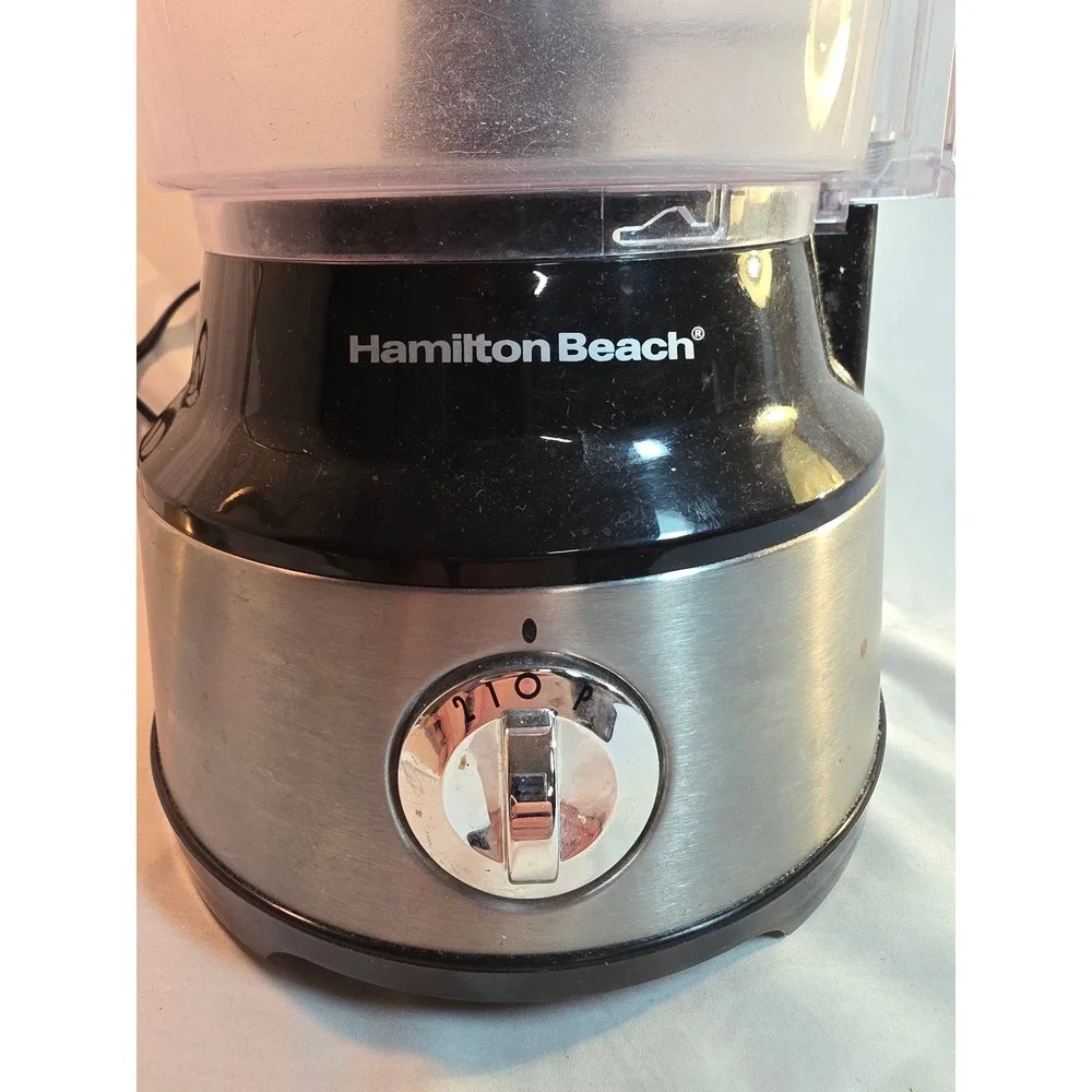 Hamilton Beach Food Processor Stainless Steel Black 2-Speed Pulse S-Blade